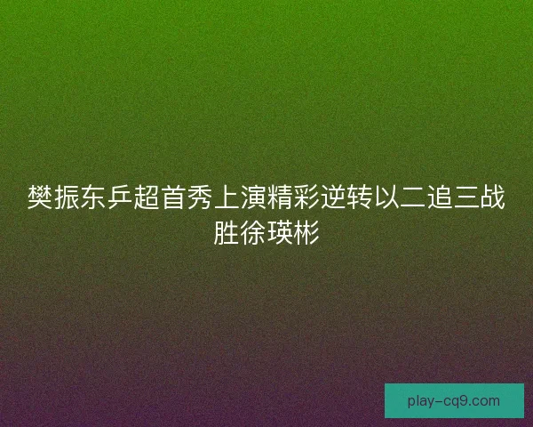 樊振东乒超首秀上演精彩逆转以二追三战胜徐瑛彬 樊振东乒超首秀上演精彩逆转以二追三战胜徐瑛彬