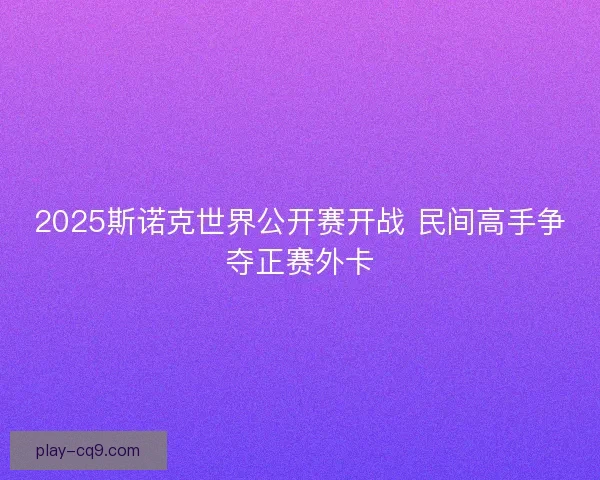 2025斯诺克世界公开赛开战 民间高手争夺正赛外卡
