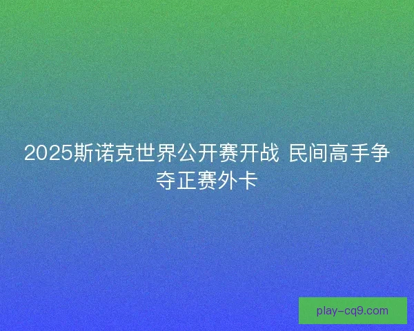 2025斯诺克世界公开赛开战 民间高手争夺正赛外卡